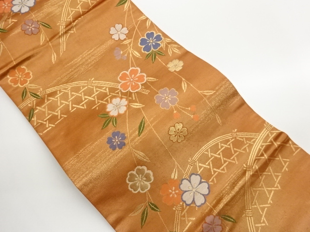 JAPANESE NAGOYA OBI / WOVEN WEEPING SAKURA